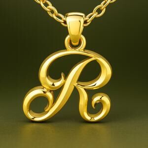 Letter Script Initial Necklace in Sterling Silver –  Free 18 Inch Cable Chain